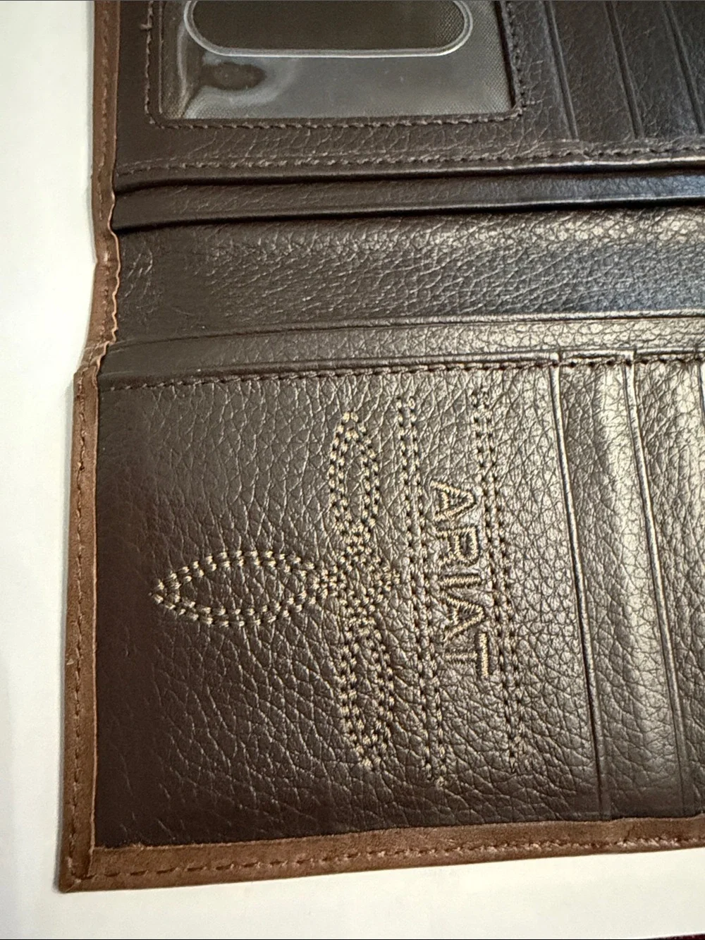 Ariat Tooled Floral Leather Passport Wallet - Brown